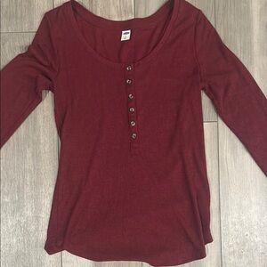 Women's Red Long Sleeve Top